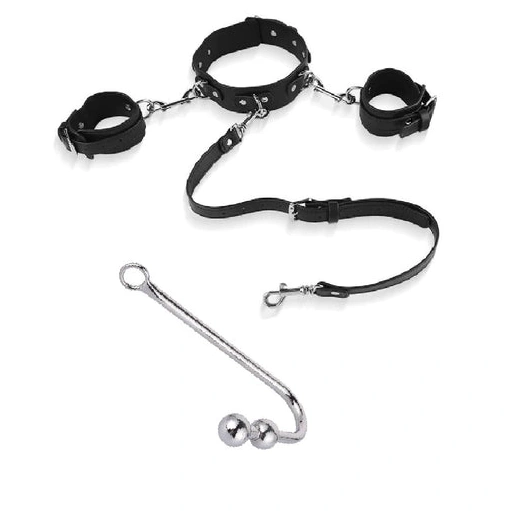Elegant Anal with Beaded and 5334 Hook Cuffs Collar 0817